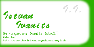 istvan ivanits business card